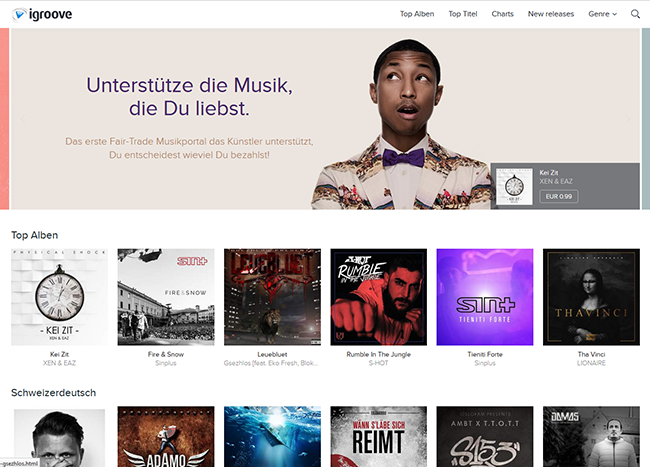 iGroove.ch, sell your music with a fair commission rate.